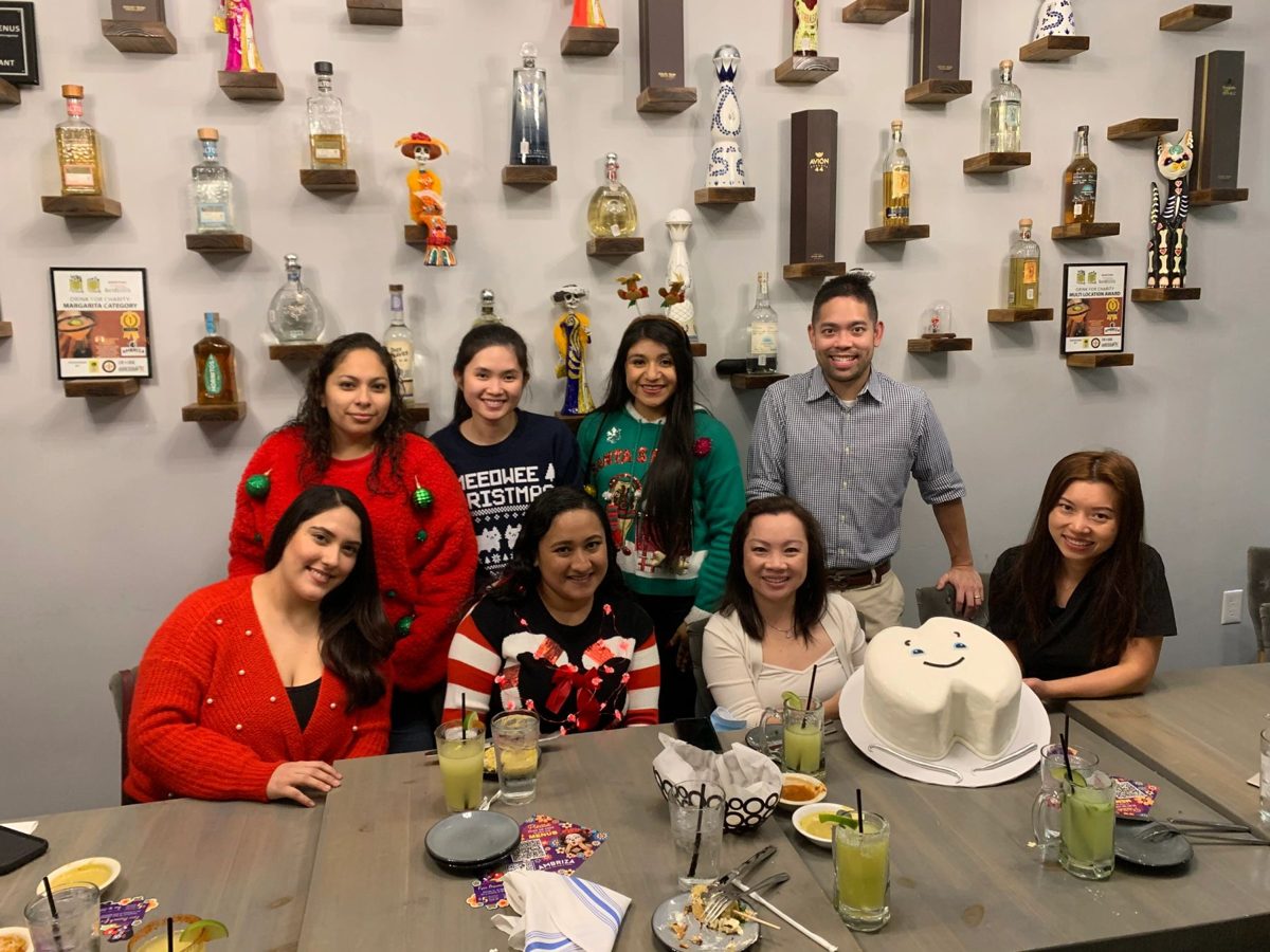 The V Family Dentistry team at a holiday celebration